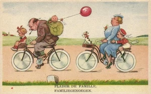Vintage Postcard - Pleasures of Family Life - Bicycle - Picture 1 of 2
