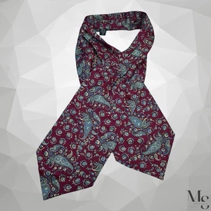 TOLLE rote Paisley Luxus Seide Ascot Krawatte Made in Italy 46 "-6" EX ZUSTAND - Bild 1 von 4