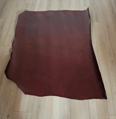 4-5 oz. BLOOD RED Veg Tan Cowhide Leather for Wallets Cases Handbags Straps - Image 1 of 3