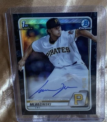 2020 Bowman Draft Chrome 1st Carmen Mlodzinski Black Refractor 61/75 ROOKIE - Image 1 of 2