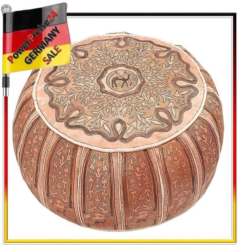 Orientkissen Fußkissen Sitzkissen Lederkissen Pouf Echt Leder Handarbeit - Bild 1 von 1
