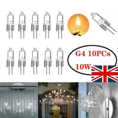 10 X G4 10W Watt 12V Halogen Tungsten 2 pin Light Capsule Lamp Bulb Base, - Image 1 of 4