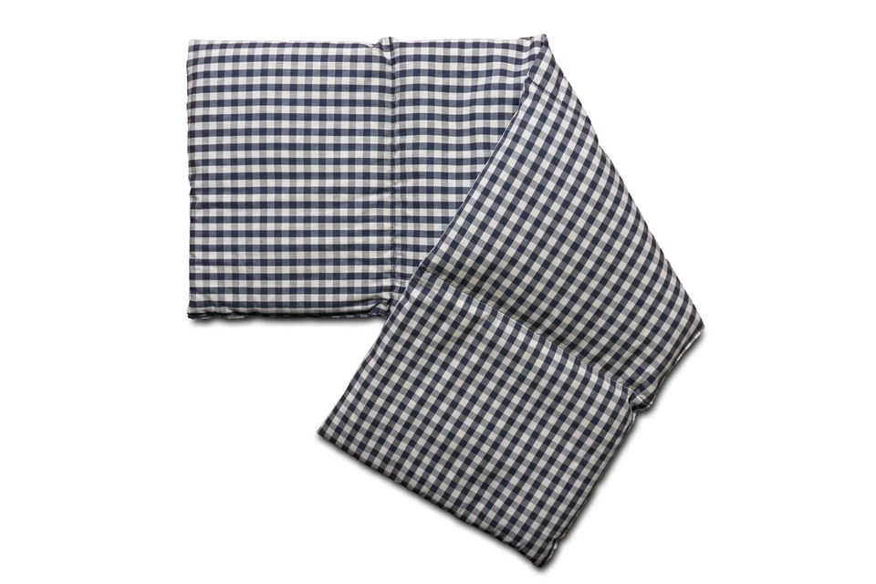 GIRAFFENLAND Körnerkissen 60x20cm 4-Kammer Bio-Stoff blau-weiß - Wärmekissen & Kältekissen