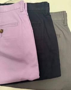 J. CREW HOMBRE SHORTS CHINOS ELÁSTICOS TALLA 34 CONJUNTO DE 3 NUEVOS CON ETIQUETAS - Imagen 1 de 6