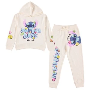 Disney Girls Lilo & Stitch Clothing Set - Stitch Sweatshirt Hoodie and Jogger - Picture 1 of 27