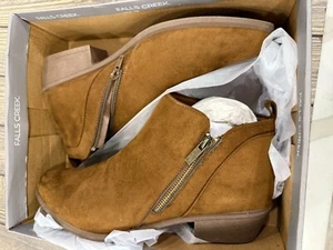Falls Creek Talia Chestnut Damen-Stiefeletten Größe 11M Wildlederimitat mit Reißverschluss - Bild 1 von 5