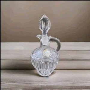 Princess House Lead Crystal Cruets W/ Stopper Original Label Set of 2 - Picture 1 of 8