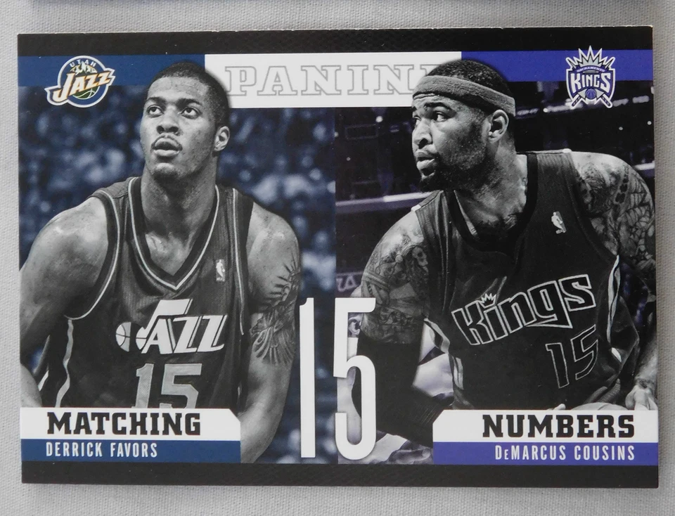  (2)  2012-13 Matching Numbers #12 Derrick Favors & DeMarcus Cousins  - Image 1 of 1