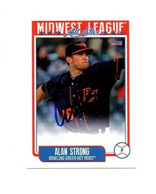 Alan Strong autographed signed 2019 Midwest League All Star card Bowling Green - Image 1 of 1