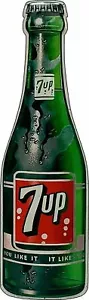 SEVEN UP 7 UP SODA POP BOTTLE 20" HEAVY DUTY USA MADE METAL ADVERTISING SIGN - Picture 1 of 1