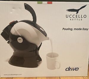 Uccello Kettle Tipper White Black Safe Tipping Electric & Stand Arthritis 1.5 Lt
