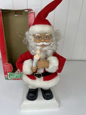 复古 1996 年电信圣诞电影 12 英寸圣诞老人带蜡烛灯和音乐 — 第 1/4 张图片