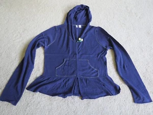Neu mit Etikett Anthropologie Moth Hoodie mit durchgehendem Reißverschluss Large blau - Bild 1 von 11
