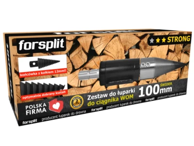 Divisor de madera de tronco de tornillo de acero de calidad 100 mm - toma de fuerza de tractor - fuerte Foto 1 de 4