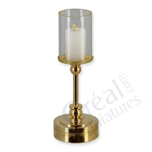 Lampada da tavolo LED Creal 2260 candela sotto vetro, ottone 12V 1:12 per casa delle bambole - Foto 1 di 1