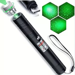 Green Laser Pointer High Power Pen - Long Range Visible Beam Light+USB Charging - Picture 1 of 7