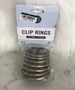 Cambria Casuals Drapery Clip/Eyelet Rings 1-3/8 Set Of 7 Curtain Hangers silver - Picture 1 of 1