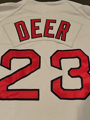 Camiseta usada Rob Deer Boston Red Sox jogo cervejeiros - Imagem 1 de 4