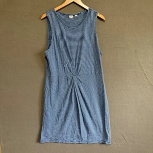 GAP Damen Twist-Front Kleid aus Slub Jersey blau gestreift Größe XL ärmellos - Bild 1 von 7