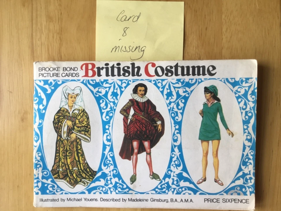 BROOKE BOND PG TIPS TEA CARDS ALBUMS - INCOMPLETE - BRITISH COSTUME - Image 1 of 1