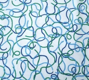 Newport BTY Studio 8 Quilting Treasures Blue Navy Green Ropes on White - Picture 1 of 3