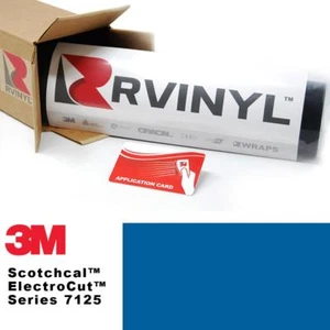 3M 7125 Scotchcal Intense Blue 47 Vinyl Film Sign Craft Hobby Decal Sheet Roll - Picture 1 of 7