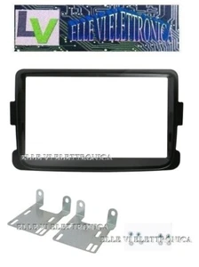 0347 RMS Mascherina Adattatore Vano Autoradio 2 DIN Col NERO LUCIDO Dacia Dokker - Foto 1 di 1