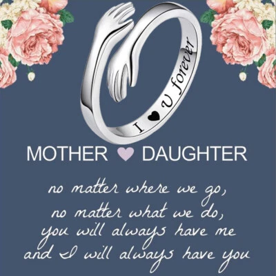 Mother And Daughter Ring Jewellery Gift Birthday Gifts For Mum Mummy Daughter UK - Image 1 of 4