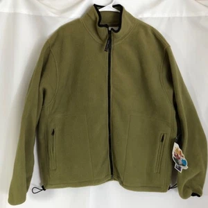Mens L 2002 Salt Lake City Olympic Lt Weight Fleece Full Zip Green Jacket NWT - Picture 1 of 9