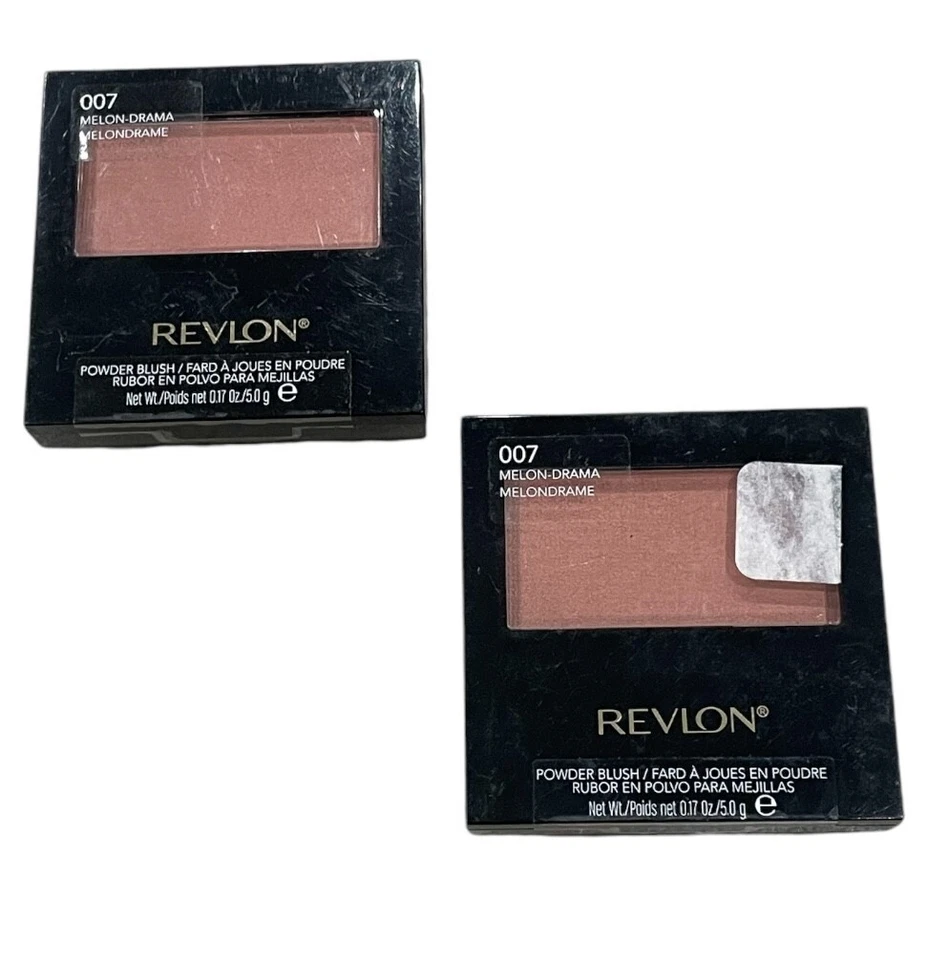 New Lot Of 2 Revlon Powder Blush With Brush, 007 Melon Drama (Discontinued) - Image 1 of 1