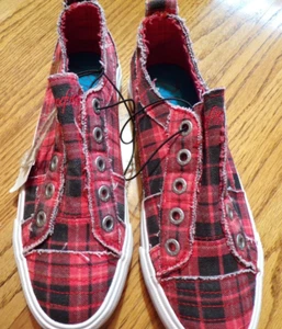 Blowfish rote Grand Canyon karierte SNEAKER ~ Damenschuhe Größe 8,5 M ~ NEU mit Etikett - Bild 1 von 3