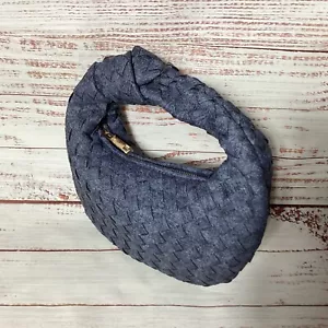 Jodie Hobo Intrecciato Woven Mini Denim Clutch, Purse, Hobo - Picture 1 of 4