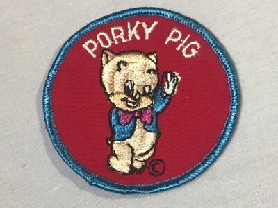 Vintage 1970s PORKY PIG Cartoon Character Patch NOS NEW Warner Bros Looney Tunes - Image 1 of 4