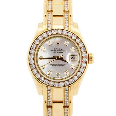PAPELES Rolex DateJust Pearlmaster Oro 18K MOP DIAMANTE 29mm 80298 Reloj CAJA Foto 1 de 4