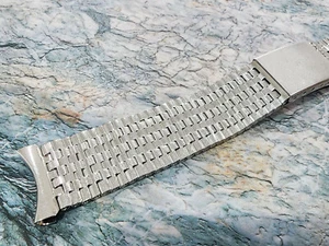 Nos Rare Vintage Orient Armband 20mm Curve Endstücke Silber Farbe NSA Style. - Bild 1 von 6