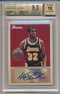 MAGIC JOHNSON 2008-09 Topps BOWMAN '48 Autographs #48AMJ BGS 9.5 GEM MT AUTO 10 - Picture 1 of 4