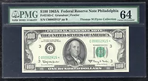 FR. 2163-C* 1963-A $100 *STAR* FRN PHILADELPHIA, PA PMG UNC-64 - Picture 1 of 2