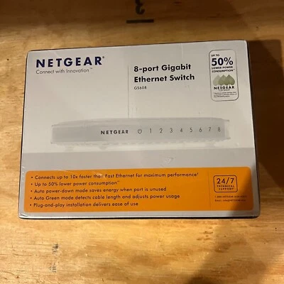 Netgear 8-port Gigabit Ethernet Switch GS608 NEW SEALED - Image 1 of 4