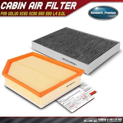Воздушный фильтр двигателя и салона с активированным углем для Volvo XC60 XC90 S60 S90 L4 2,0 л - Изображение 1 из 4