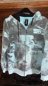 Mens Billabong graphic hoodie Aqua/Grey size M - Picture 1 of 9