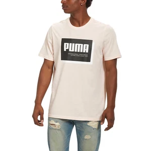 PUMA Summer Court Logo T-Shirt sz 2XL XX-Large Cloud Rose Pink Black - Picture 1 of 2