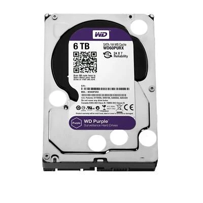WD Purple 6TB Surveillance Hard Disk Drive - 5400 RPM Class SATA 6 Gb/s 64MB---- - Image 1 of 4
