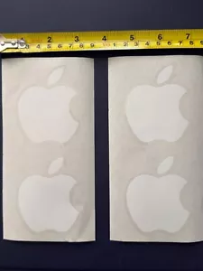 Authentic White Apple logo stickers Brand New (4) Stickers 2 Sheets X 2 - NEW - Picture 1 of 2