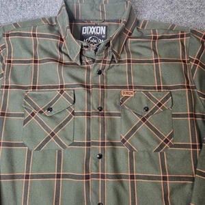 Dixxon Mens Flannel Shirt Siege Longsleeve Plaid Size XLT Tall Snap Front Green - Picture 1 of 7