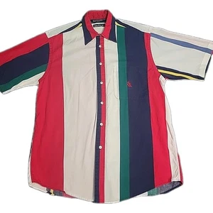 Vintage 90's Nautica Shirt Men's XL Color Block Button Down Retro - Bild 1 von 4