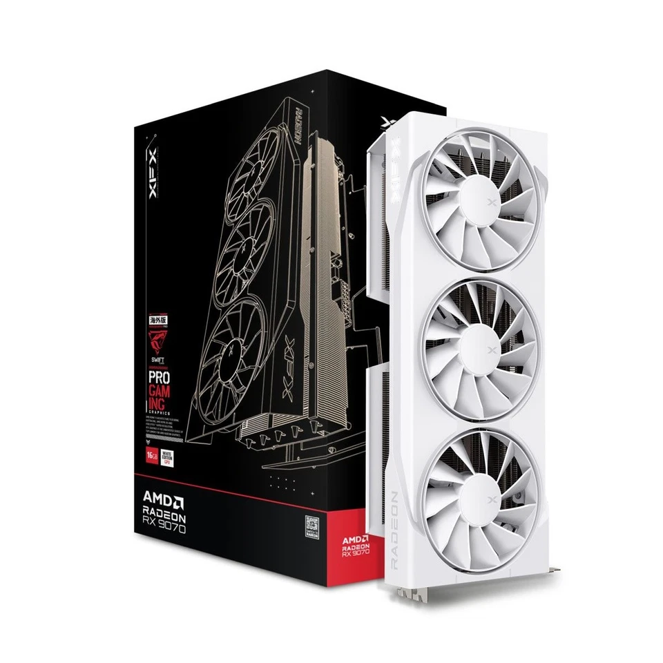 Grafikkarte XFX Swift Radeon RX 9070 OC White Triple Fan Gaming Edition - 16GB G