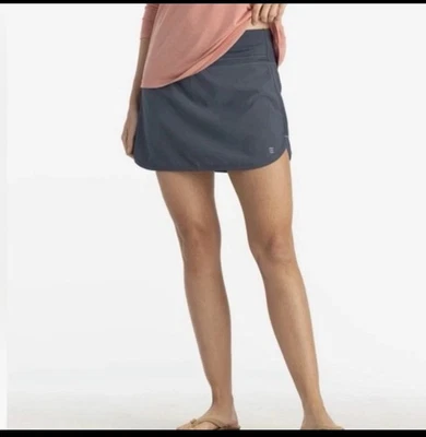 Falda corta Free Fly forrada de bambú Breeze atlética senderismo azul anochecer para mujer talla mediana Foto 1 de 4