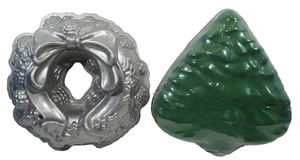 Juego de 2 Árboles de Ropa Nórdica ~ Corona Navidad Bundt Pastel Jello Pan Aluminio EE. UU. NUEVO EN PAQUETE - Imagen 1 de 16