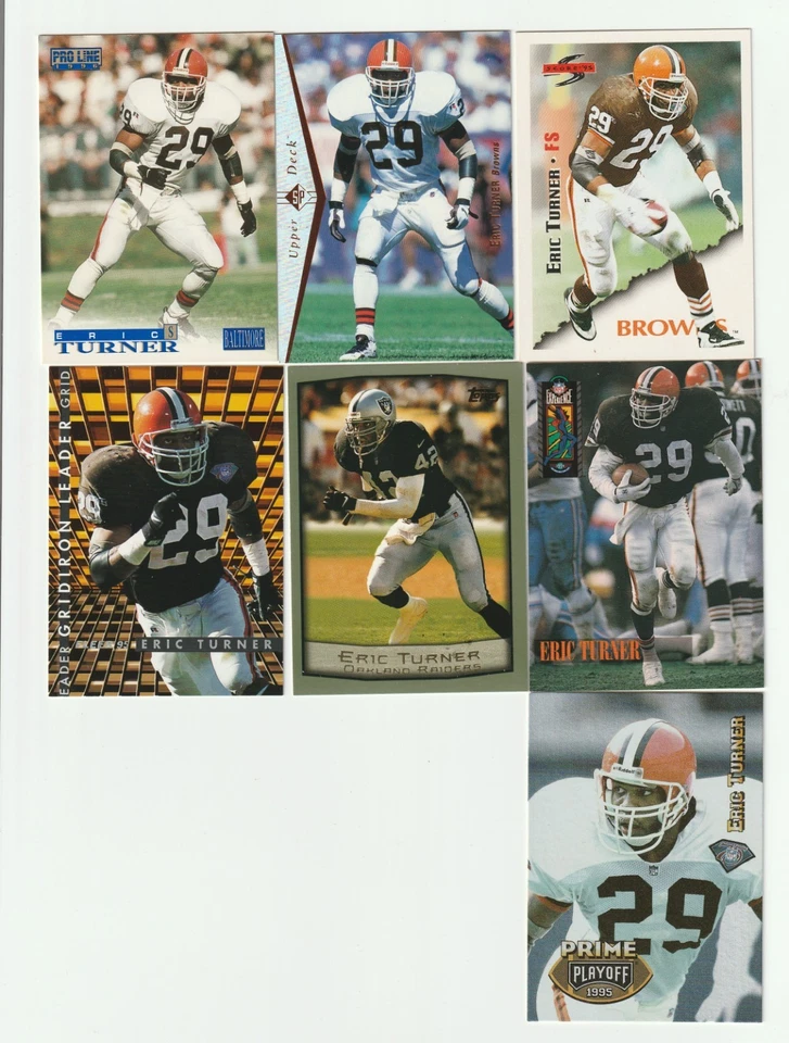(7) Tarjeta Eric Turner lote mixto, leyenda Cleveland Browns Foto 1 de 1