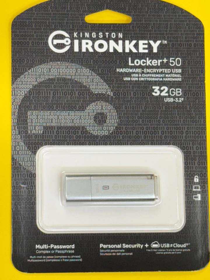 Ironkey Locker+ 50 x 32GB Encrypted USB Flash Drive USB CLOUD 3.2 Gen 1 XTS-AES - Image 1 of 2